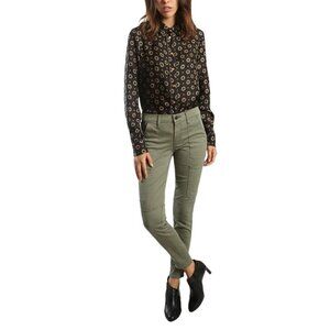 J Brand Utility Jeans‎ Size 24 Khaki Green  Cotton Mid Rise Skinny Ankle Zippers